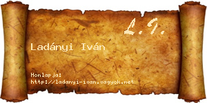 Ladányi Iván névjegykártya